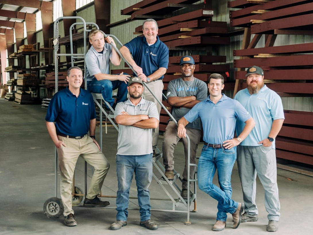 The Alabama Steel Supply team in the steel yard